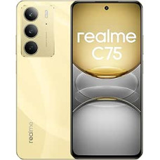 realme C75 nutitelefon, Dual SIM, 8GB RAM + 256GB mälu, 6000mAh aku, 6,7-tolline FHD+ ekraan, 50MP kaksikkaamera, 4G LTE - rahvusvaheline versioon (kuldne)