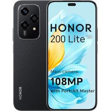 HONOR 200 Lite nutitelefon 5G Dual SIM NFC, 8 GB RAM 256 GB mälu, 6,7-tolline AMOLED Eye-Care ekraaniga telefon Android 14, 108 MP + 50 MP, Magic Capsule, 4500 mAh, Midnight Black