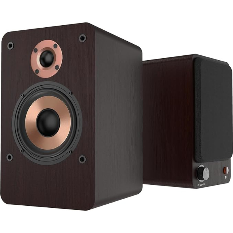 LONPOO Bluetooth raamaturiiuli kõlar USB-ga, 100 W aktiivne kõlar, USB/AUX-in/Optiline/Koaksiaal, 4-tolline Woofer ja 1-tolline tweeter Stereokõlarite kastid