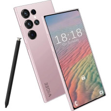 viqee 5G Android 14 nutitelefon mobiiltelefon ilma lepinguta, 8 + 256 GB Dual SIM 6,8-tolline HD ekraan 6000 mAh aku 21 + 8 MP kaamera, Simlock-free mobiiltelefonid/OTG/Face ID, roosa