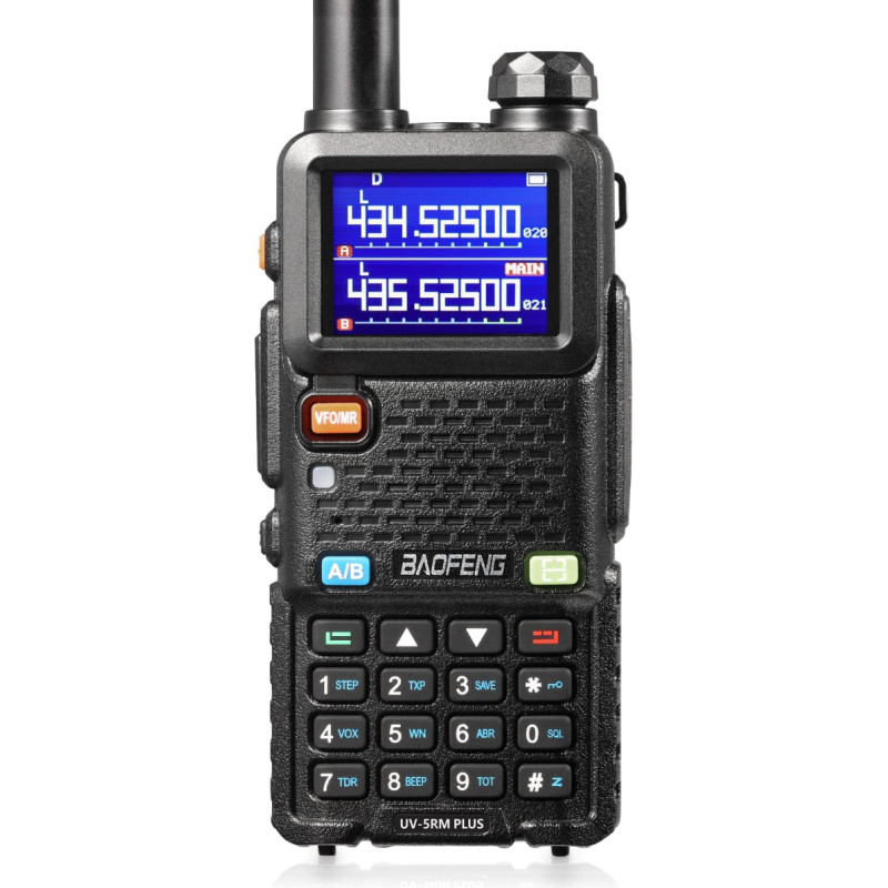 BAOFENG UV-5RM Plus amatöörraadio Multi-Band Walkie Talkie, laetav käsiraadio suure ulatusega, sageduse kopeerimine, Airband, peakomplekt, 2500 mAh aku