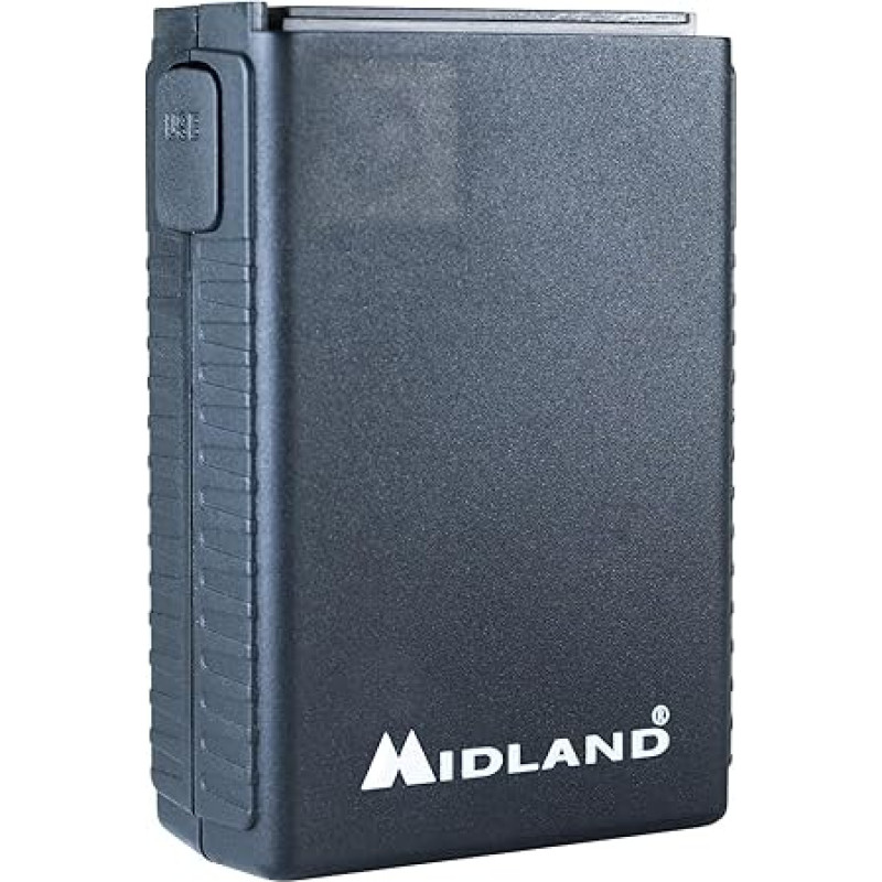 Midland - PB42 liitiumaku Walkie Talkie Alan 42, 2800mAh, USB-C kiirlaadimine, oleku LED, suur võimsus kaasaskantavate transiiverite jaoks, raadiotarvikud, pinge 3.7V