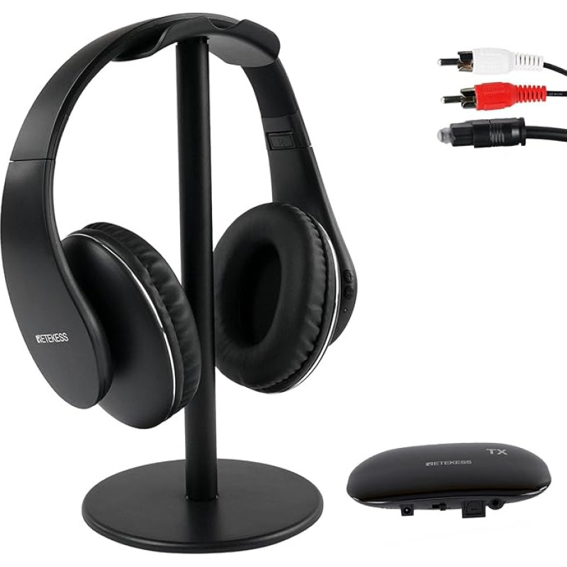 Retekess TA005P juhtmevabad TV kõrvaklapid RF Over Ear, täiustatud teise põlvkonna versioon, mugav kanda, ei ole heli viivitus, 30 m tööpiirkond eakatele