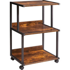 IBUYKE printeri statiiv koos riiulitega, 3-tasandiline printeri laud ratastega, printerikäru kodukontori organiseerimiseks, rulliv käru statiiv kuumpressi, mikrolaineahju ja minikülmiku jaoks TPS001H