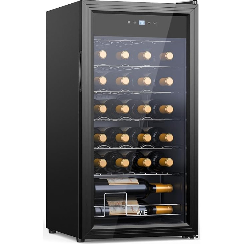 WIE veinikapp 12 pudelit 28 pudelit vabalt seisev, must