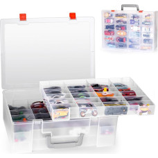 RHCOM mänguasjade korraldaja 72-kohaline hoiukast Hot Wheels autodele, Matchbox autodele, mini mänguasjadele ja väikestele nukkudele 3-kohaline vitriinkapp