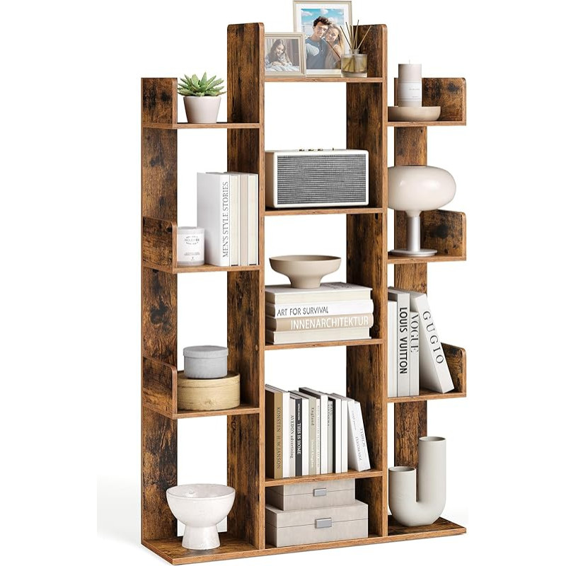 VASAGLE puukujuline raamaturiiul 13 kambriga