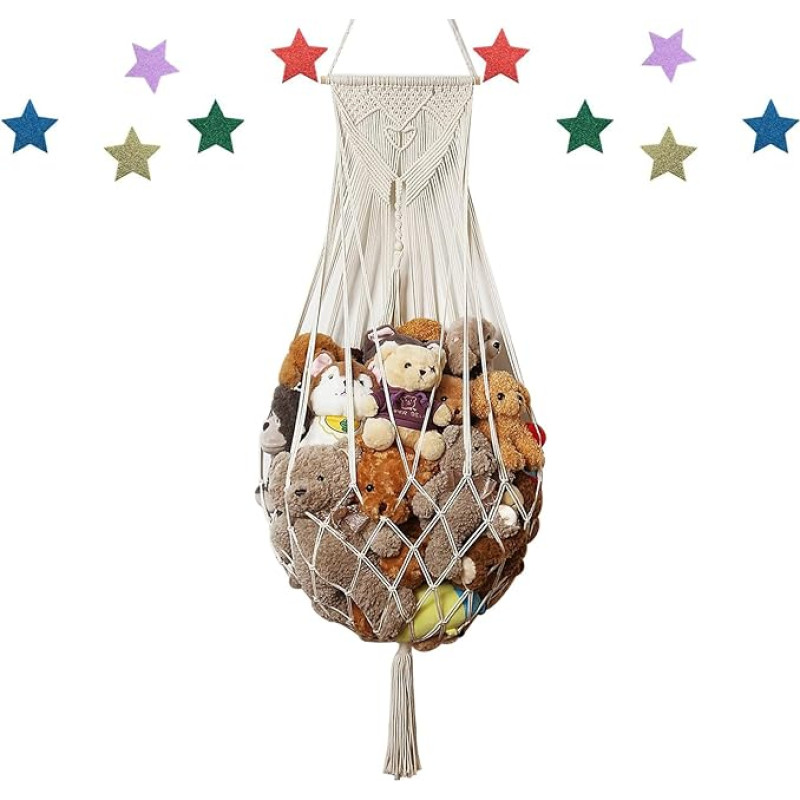Teddy Hammocks Pehmed loomad mänguasjade hoiustamise Hammock nurgas rippuv korraldaja hoidja makramee pluus mänguasja võrk Teddy Bears lastetoa magamistoa sisustus
