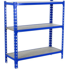 Simon Rack Simonclick raskeveohoidla, 1000 x 800 x 400 mm, maksimaalne koormus 150 kg, 3 reguleeritavat riiulit, MDF-paneelid, keldri riiul, hoiuriiul, sinine/puit