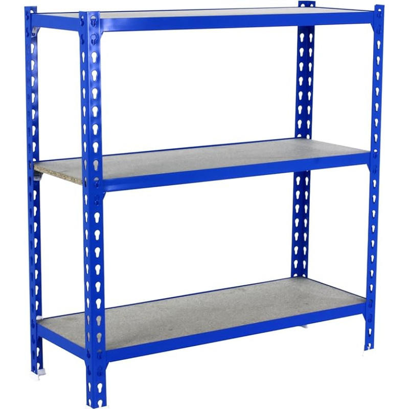 Simon Rack Simonclick raskeveohoidla, 1000 x 800 x 400 mm, maksimaalne koormus 150 kg, 3 reguleeritavat riiulit, MDF-paneelid, keldri riiul, hoiuriiul, sinine/puit