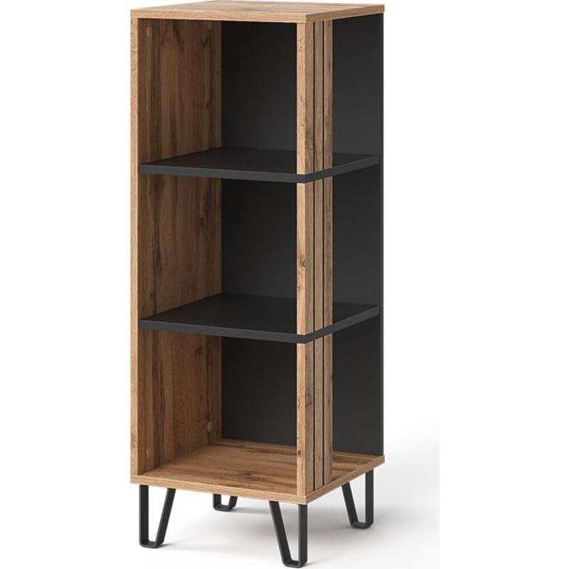 Vicco Amber Oak Wotan raamaturiiul 36 x 100 cm 3-kohaline raamaturiiul.