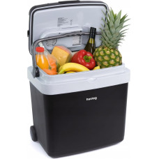 huslog Electric Cool Box 33 liitrine ratastega 12 Volt & 230 Volt pistikuga 12 V pistikuga auto telkimiseks, festivalideks ja reisimiseks matkaauto kaasaskantav pikendatav käepide mustana