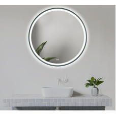 Home Glow Venti LED Vannitoa peegel ümmargune 80 cm - valgustusega vannitoa peegel, uduvastane, puutetundlik, seinapeegel koos valguse ja metallraamiga
