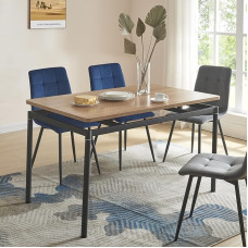 [en.casa] Hemnes söögilaud 4 inimesele 120 x 70 cm Ristkülikukujuline laud köögilaud terasjalad Tammefektiga