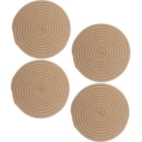 ARTIBETTER 4 Stück Teiliges Rundes Baumwoll platzset Hitzebeständiger Gewebter Untersetzer Isolierende Tischmatte für Töpfe Vielseitig als Topf Kaffeetassenunterlage Geeignet for Esszimmer