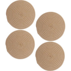 ARTIBETTER 4 Stück Teiliges Rundes Baumwoll platzset Hitzebeständiger Gewebter Untersetzer Isolierende Tischmatte für Töpfe Vielseitig als Topf Kaffeetassenunterlage Geeignet for Esszimmer
