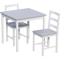 Vida Designs valge ja hall 2-kohaline söögikomplekt