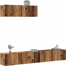 Homgoday TV mööblikomplekt 3 tk seinale paigaldatud puidust TV kapp elutuba TV laud magamistoas elutoas