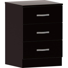 Home Discount Must kirstu sahtlitega, 3 sahtlit metallist käepidemed ja jooksjad, unikaalne Anti-Bowing sahtli tugi, Riano magamistoa ladustamise mööbel