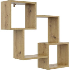 KUBUTKU Dekoratiivne seinariiul 3 riiuliga, 78 x 71 x 18 cm, Skandinaavia modernne disain, elutuppa, kööki, kontorisse, magamistuppa, vannituppa, rippuv riiul esitlemiseks, raamaturiiul (Artisan)