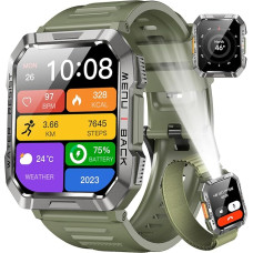 Blackview Smart Watch Meeste spordikell koos telefoni funktsiooniga, helistamise/vastuvõtmise funktsiooniga, kompass, IP68 veekindel, spordikell 100+ spordirežiimiga, südame löögisageduse unemõõtja, sammuloendur, kella jaoks