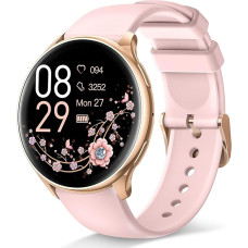 RUXINGX Naiste nutikell koos telefoni funktsiooniga 1,27-tolline HD täis puuteekraaniga kell koos SpO2 südame löögisageduse monitoriga Menstruatsioonitsükli unemõõtja sammuloendur kaloreid Fitness Tracker IP68 iOS Android roosa