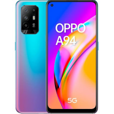OPPO A94 5G nutitelefon, 48 MP Quad Camera Ultra Night Video, 6,43-tolline FHD+ AMOLED ekraan, 4310 mAh aku 30 W VOOC 4.0 kiirlaadimisega, 128 GB mälu, 8 GB RAM, ColorOS 11.1, Cosmo Blue