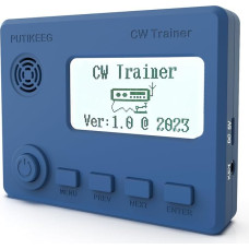 Mini CW Trainer Morse Code Trainer koos ekraaniga, Moore Simo Wales Code Shortwave Radio Telegraph Button Car Key Learning CW Radio Telegraph Practice koos laadimiskaabliga (sinine)