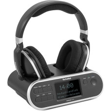 TechniSat STEREOMAN 2 DAB+ juhtmevabad 2,4 GHz juhtmevabad kõrvaklapid (dokkimisjaamaga, DAB+/FM raadiovastuvõtuga, telerite ja muusikasüsteemide jaoks) Mustad
