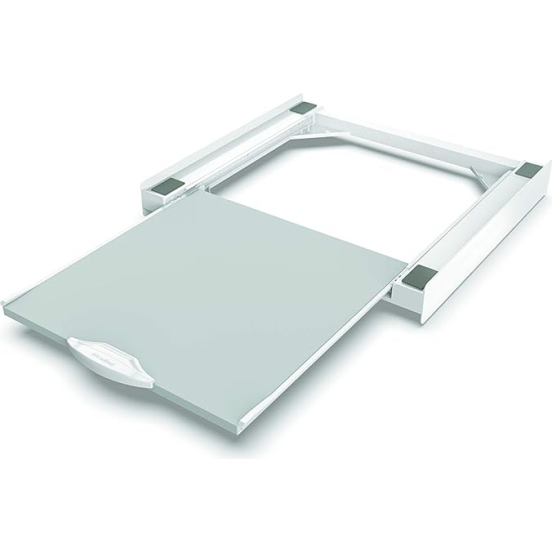 MELICONI Torre Pro L60 universaalne pesumasina ja trummelkuivati kattekomplekt, eelpaigaldatud klamber koos pikendatava puidust alusega, turvavööga, kandevõime 250kg.