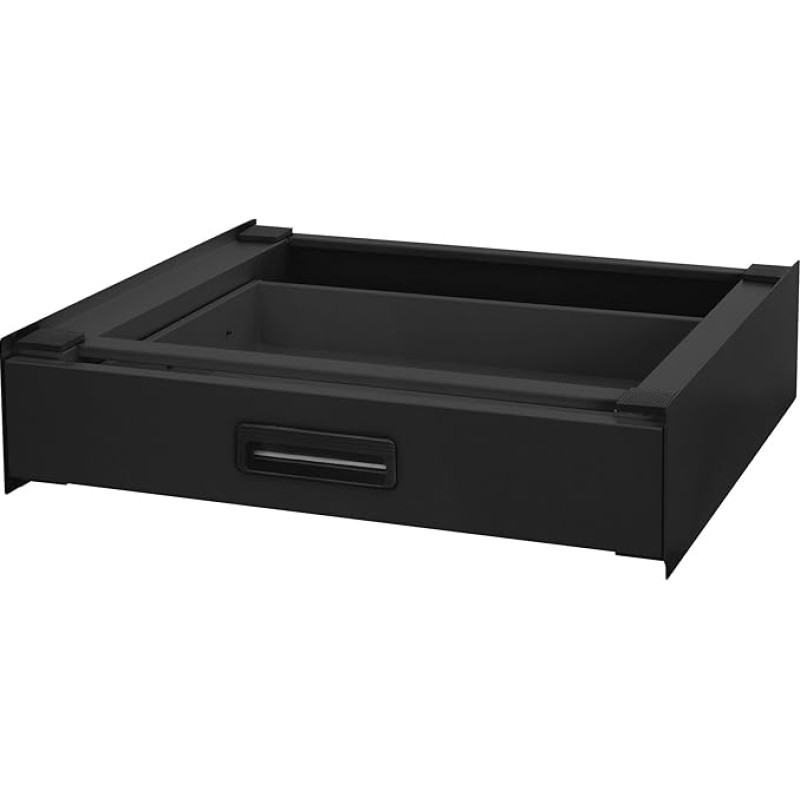 ML-Design Connection Frame for Washing Machine and Dryer with Pull-Out Drawer, Steel, 60.5 x 54 cm, Black, Non-Slip, Universal Intermediate Frame, Dryer Column