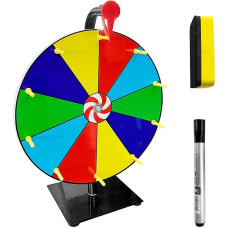 30 cm Lucky Wheel for Spinning Table Spinning Prize Wheel with Dry Eraser and Marker 10 Solts Lucky Wheel Party Win Wheel Game Accessories