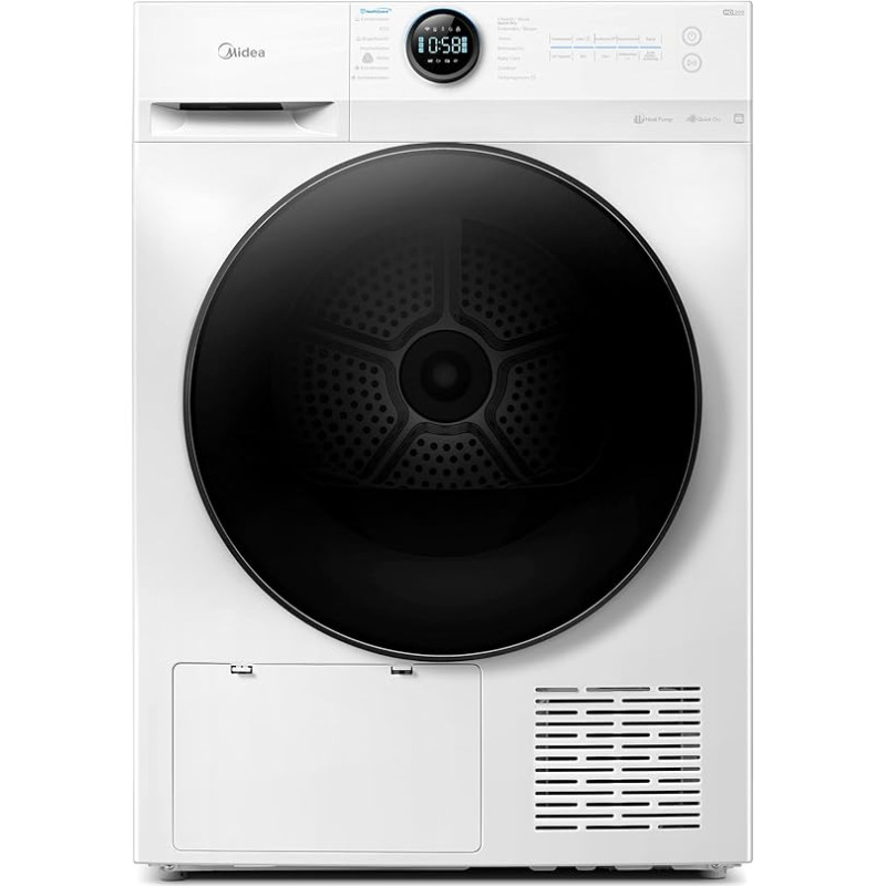 Midea MD20EH80WB-A3 Heat Pump Dryer, 8 kg, Energy Class C, UV Hygiene, Wrinkle Protection, Gentle Care, Auto Dry, Wool Care, Refreshing, Remote Control, Delay Start, White