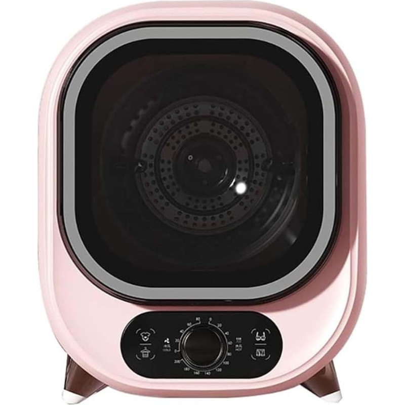 Small Tumble Dryer - Portable Condensation Dryer - 5 kg Ventilated Mini Spin Dryer for Mounting on the Worktop or on the (Pink)