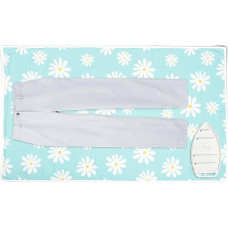 Encasa Homes Ironing Mat/Pad (Large 120 x 70 cms) with 3mm Padding & Silicone Iron Rest for Steam Pressing on Tabletop or Bed - Heat Resistant, Portable, Quilting & Travel Blanket - Daisy Blue