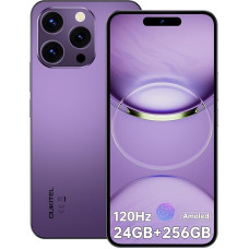 OUKITEL P1 nutitelefon ilma lepinguta - 24GB + 256GB mobiiltelefon ilma lepinguta Android 14, 6,7-tolline AMOLED-ekraan Simlock-free mobiiltelefonid 5150mAh, 50MP + 32MP kaamera, GPS, NFC, lillat värvi.