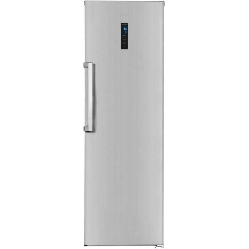 Exquisit Fridge without Freezer, 359 Litres, No-Frost, Alarm Function, 5 Shelves, 4 Door Shelves, Vegetable Compartment, LED Lighting, Full-Room Refrigerator, KS360-V-HE-040D Inoxlook