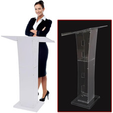 Shiyinge Läbipaistev akrüülpoodium Mobiilne kiriku seisev laud Kaasaskantav kõnepult Kooliüritus Konverents Selge kõnepult Poodium Poodium Tseremoonia Master Clear Pulpit Event (Clear)