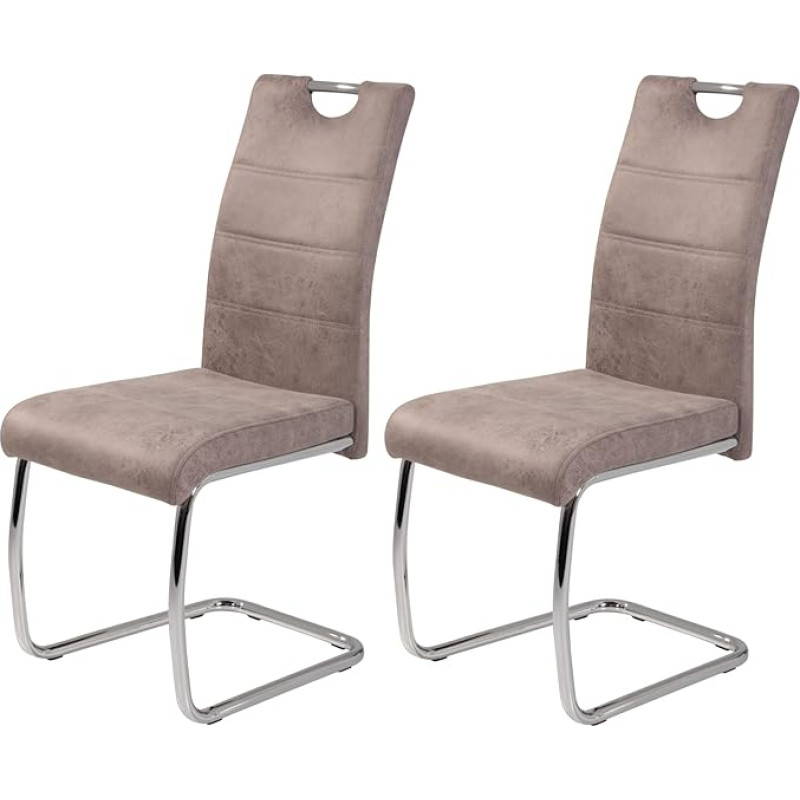 Flora Swing söögitoolide komplekt, Vintage mikrofiiber, kroomitud toruraamiga, 43 x 59 x 98 cm (B x S x K x K)