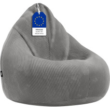 skølm Magni Cord Anthracite Bean Bag - XXL Bean Bag täiskasvanutele ja lastele koos täidisega - EPS helmedega Bean Bag - eemaldatava ja pestava kattega Bean Bag - sobib laste Bean Bagiks