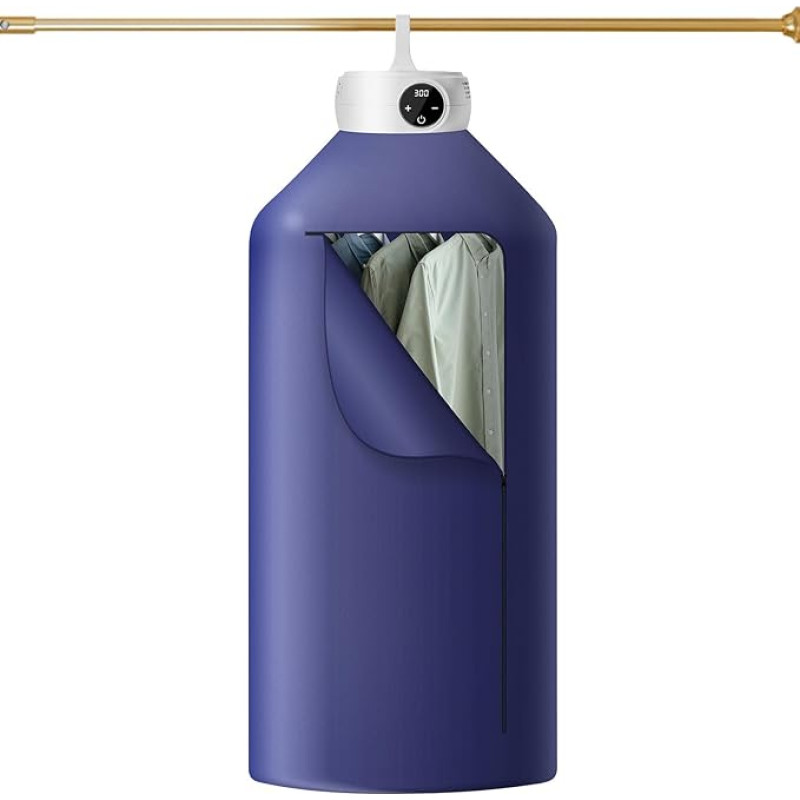 Uten kaasaskantav soojuspumbaga kuivati, väike elektriline trummelkuivati ajamiga / automaatse väljalülitusega, minikuivati ärireisidele, õpilaskodudele, korteritele, hotellidele, kämpingutele (sinine)