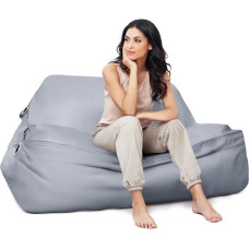 Aiire Luksuslik õuekott XXL 180 x 140 cm hiiglaslik kott koos täidisega Premium Olefin kaasaegne kott basseini aeda patio siseruumidesse väljas hall