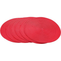 SOIMISS 6 Stück Teiliges Rundes Platzset aus Umweltfreundlichem PP Hitzebeständig und Handgefertigt Minimalistisches Design in Uni Farben Rustikal Gewebte Tischmatten für Esszimmer Küche