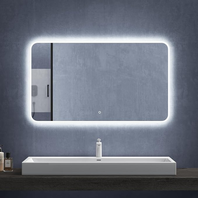 Mai & Mai Vannitoa peegel LED-valgustusega seinapeegel 120 x 70 cm Vannitoa peegel puutetundliku lülitiga uduvastase kattega