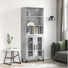 Tino Tech Highboard puidust materjalist 69,5 x 34 x 180 cm betoonist Hall kõrge kapp elutoa kapp puidust vitriinkapp elutoa köögikapp hoiukapp kaasaegne söögituba