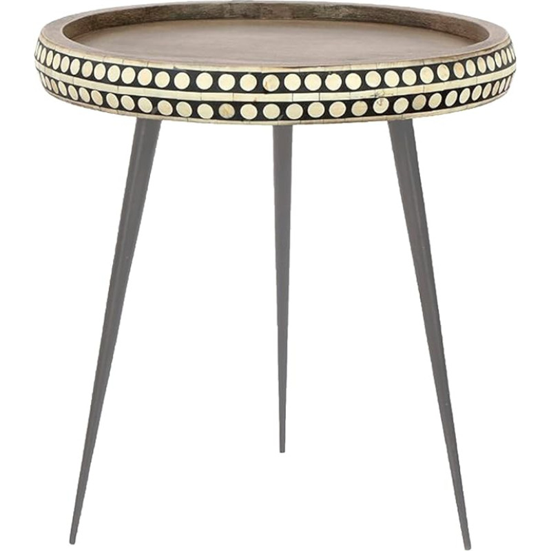 byLIVING Jana küljelaud / Mango Wood Natural Metal Mustriga muster Must / Pruun D 35 / K 42