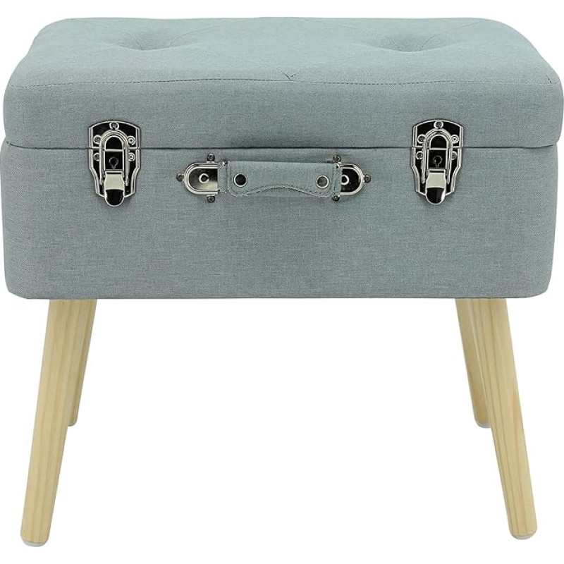 Happy Home Company 12077 Stool Chest Bedside Table Polsterdatud stäkk kirstu stäkk hoiukambriga Ottomani Case Design Cotton / kangas Hall