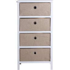 Lastdeco - Valge kokkuklapitav sümpaatia põhjamaise stiili hoiustamiseks 4 sahtliga Linane beež