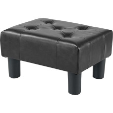 BRIAN & DANY Väike jalahoob, kunstnahast jalahoob, jalgadega jalahoob elutuppa, Ottomani jalatugi, lisaistmed esikusse, musta värvi.