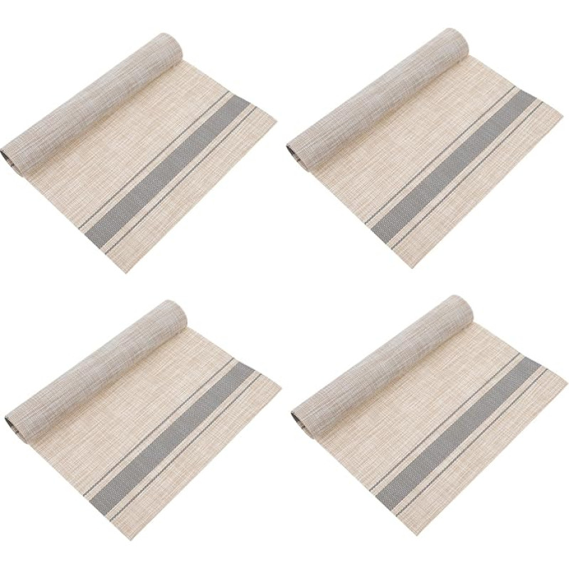 Ipetboom 4 Stück PVC Platzsets Hitzebeständige rutschfeste Tischunterlagen Leichte Langlebige Tischmatten für Küche Esstisch Haushalt Praktische Tischsets für Täglichen Gebrauch
